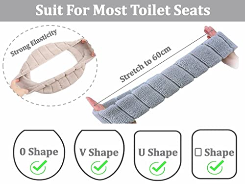 Anlising 3PCS Wärmer WC-Sitzbezüge, Waschbar WC-Sitzwärmer, Toiletten Sitzbezug Sitz, Toilettensitzabdeckung, Wc Sitzwärmer Kissen, Toilettensitzkissen, für Toilettensitze (3 Farben)