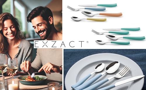 EXZACT Cutlery Set Coloured 16pcs Stainless Steel, Silverware with Coloured Handles Comfortable to Hold (Lilac x 16) - Image 4