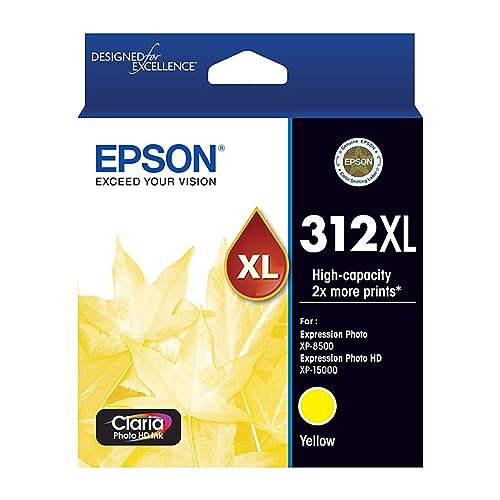Cartouche encre jaune Epson Claria Photo HD 312XL compatible imprimante XP-8500 et XP-15000 EPC13T183492