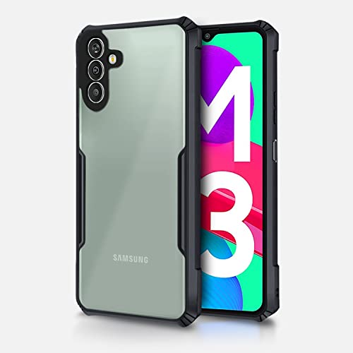 Image of Pikkme Samsung Galaxy M13 4G Back Cover | Crystal Clear Transparent Back | Ultra Hyrbid | Full Camera Protection | Raised Edge | Bumper Back Case for Samsung Galaxy M13 4G (Plastic, Black)