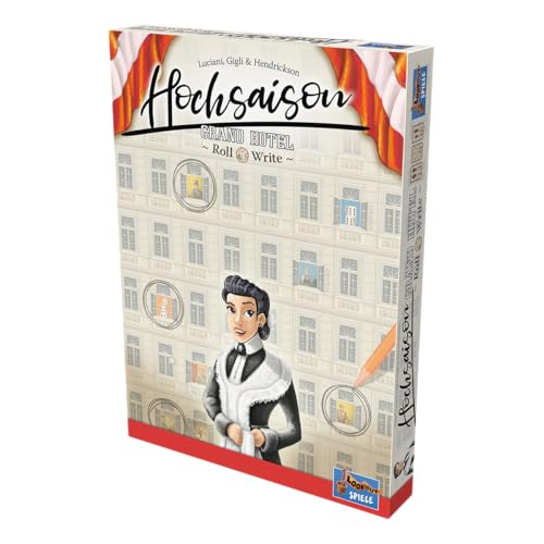 Lookout, Hochsaison: Grand Hotel Roll & Write, Kennerspiel, Würfelspiel, 2-4 Spieler, Ab 12+ Jahren, 45 Minuten, Deutsch
