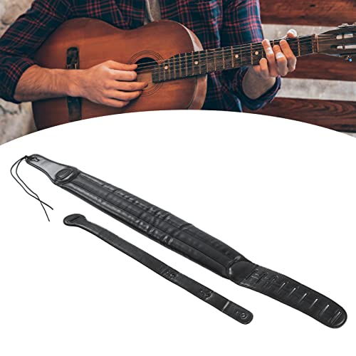 Alça de guitarra com alça auxiliar, cinto de ombro ajustável em couro acessório para guitarra e baix