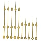 ANDRESLAD 5 Sätze Große Goldene Wanduhrzeiger DIY Uhrwerk Ersatz mit Langem Schaft Kompatibel für Uhrreparatur und Wanduhren Robuste Langlebige Zeiger für Individuelle Wanduhren Dekoration