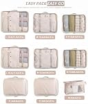 9 Set Packing Cubes - Waterproof Mesh Travel Luggage Packing Organizer(Beige)