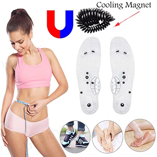 Yarpiany Foot Insoles Shoe Insert Massager Magnetic Insoles Foot Therapy Reflexology Sandals Pain Relief Magnetic Insoles, Transparent #TOP5