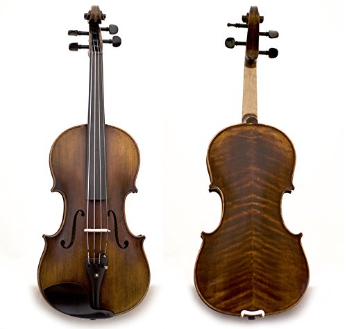Sky Guarantee Beautiful Flamed Maestro Sound 4/4 Size Professional Hand-Made 4/4 Full Size Satin Acoustic Violin Antique Style #TOP4