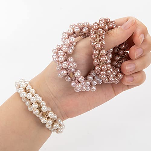 Nicime 11Pcs Pearl Hair Ties, Pearl Hair Scrunchies Hair Accessories For Women And Girls, Pearl Ponytail Holders Beaded Hair Ties #TOP7