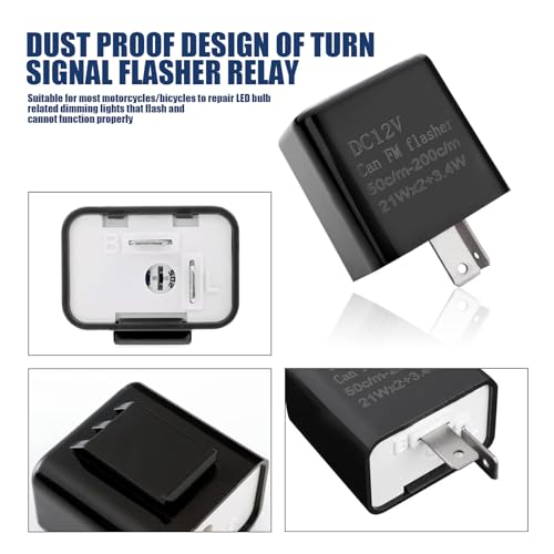 image for Slykew 2 PCS Automotive LED Frequency Adjustable Relay, DC 12V Plug Pl