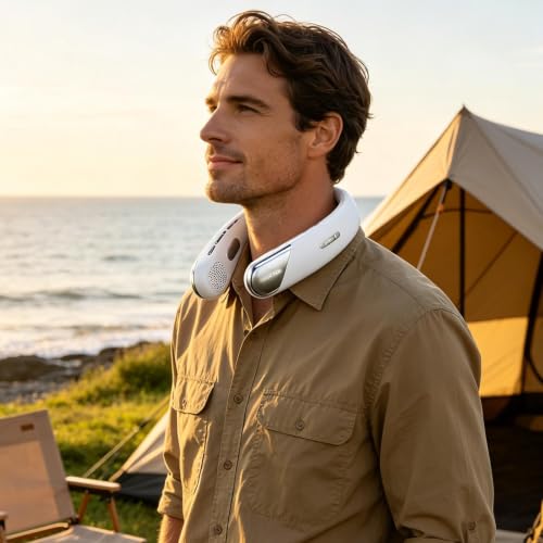 Ventilador de cuello sin aspas portátil ajustable para escalada y verano 3
