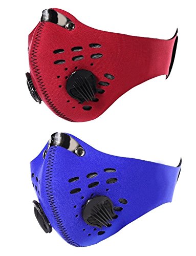 Jonty™ Neoprene N95 Anti Pollution Activated Carbon Dust Face Mask with Breathing Valve (Black & Red, Pack of 2) (B06XGB98CP) Amazon Price History, Amazon Price Tracker