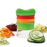 Handheld Spiralizer Vegetable Slicer,Vegetable Zoodler Spiralizer,3 Blades Fine Shredded Coarse Shredded and Thin Slices Manual Handheld Spiral Shredder