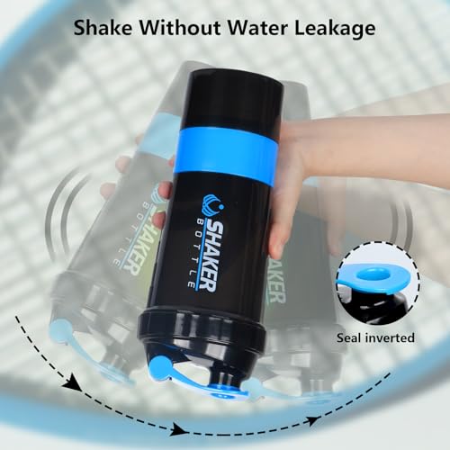 Image of XTK 16OZ Bottle, Shaker Water Bottle with Protein Powder Storage, Mix Ball, Leak Proof for Fitness and Sports Activities, BPA Free