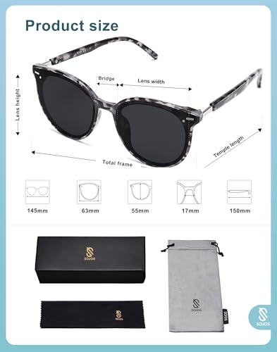 Image of SOJOS Sunglasses Womens Trendy 2025 Classic Round Retro Vintage Shades Large Frame Sunnies SJ2067