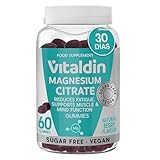 VITALDIN Gominolas de Citrato de Magnesio | SIN AZÚCAR | Vegano & Sin Gluten | Combate la fatiga y apoya la función muscular y psicológica | 60 gominolas (1 mes) | Sabor Natural Bayas