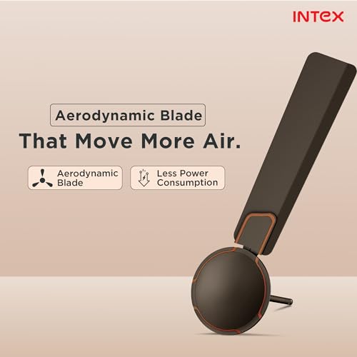Image of Intex Opulux 1200MM Ceiling Fan 3 Blade 360 RPM | High Speed Motor 230 CMM | Air Delivery 52W | Anti Dust Coating Inverter Compatible | 3 Speed Control 24 Month Warranty (Chocolate Brown)