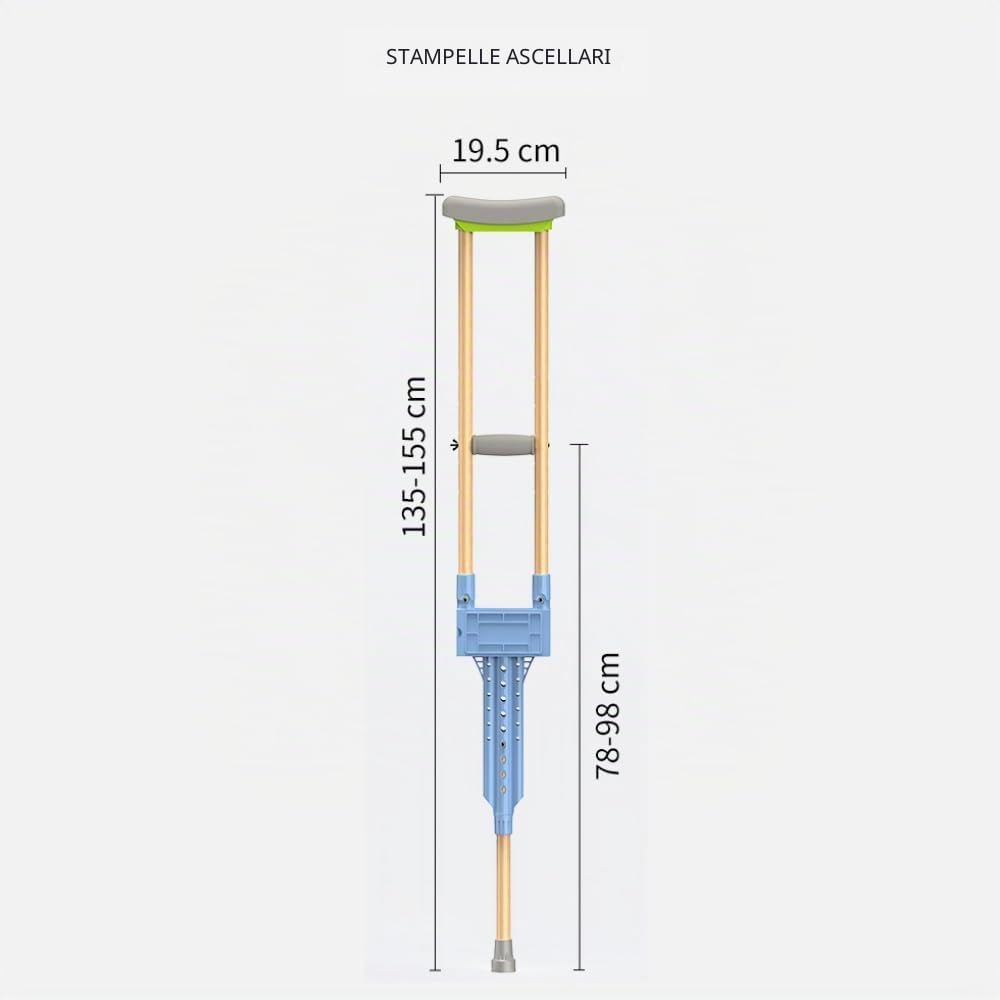 NEWFUN Stampelle Ascellari, Ortopediche Regolabili, Supporti per Avambraccio, Portata 150 KG, in Alluminio con Poggia Avambraccio e Poggia Mano Morbidi, Grigio, 1 Paio