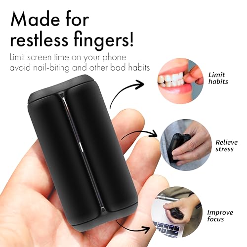 Image of ONO Roller - Handheld Fidget Toy for Adults | Help Relieve Stress, Anxiety, Tension | Promotes Focus, Clarity | Compact, Portable Design (Black, Junior Size - Aluminum)