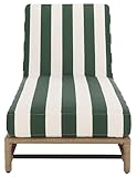 SAFAVIEH Outdoor Patio Furniture Collection - Callan Heather Tan Rope Chaise Lounge Chair, Hunter Green Stripe Cushion, 6 Reclining Positions, Fully Assembled (PAT7547H)