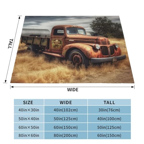 Couverture micro polaire vieux camion plaid chaud lit canape - 3