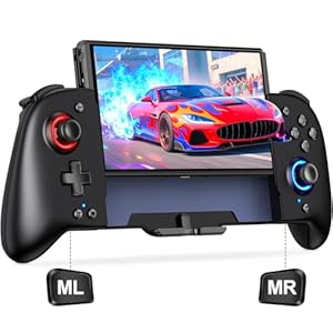 Switch Controllers Compatible with Nintendo Switch/OLED, One-Piece Joypad Controller Replacement for Switch Pro Controller with 9 Lights Color, Switch Remote for Users Who Prefer Handheld Mode