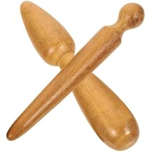 2Pcs Wooden Acupuncture Point Rods Massage Sticks with Smooth Rounded Edges for Full Body Relief Indoor Outdoor Use Premium Multi-Shape Handheld Tools for Foot and Muscle