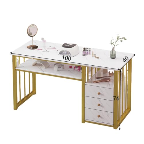 ーブル ネネイルデスクネイルテーブル マニキュアーブル 大理石 ネイルデスク マニキュアテイル ネイル デスク サロン デスク ネイルアートテーブル ネイルメイク作業台 大理石のテクスチャ 収納引き出し付き 家庭用、スパ、などに適しています (ホワイト,1