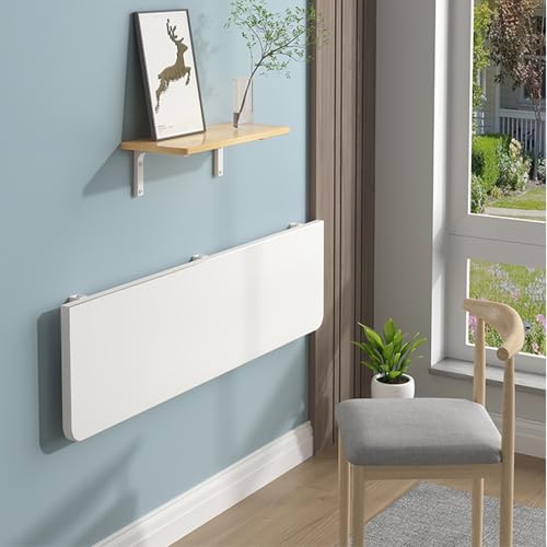 Escritorio plegable montado en la pared, mesa de madera maciza con hojas colgantes para oficina, cocina, cuarto de lavado y dormitorio, banco de trabajo ajustable que ahorra espacio