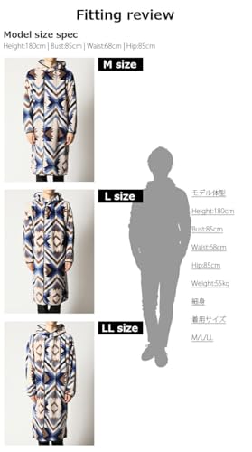 ARCADE メンズ着る毛布 ネイティブ柄 Mサイズ ベージュ