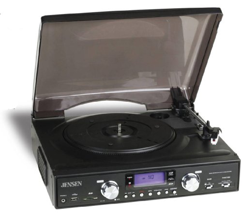 Jensen 3-Speed Stereo Turntable With Mp3 Encoding And Am/Fm Stereo - Jta-450 (Black) (Discontinued By Manufacturer) #TOP19