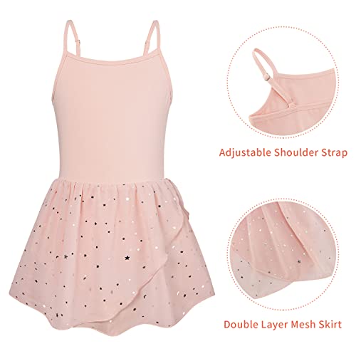 Vieille Dance Leotards for Toddler Girls 3T 4T Ballet Leotard Pink with Sparkle Tutu Skirt for Girls Dancewear - Thumbnail 5