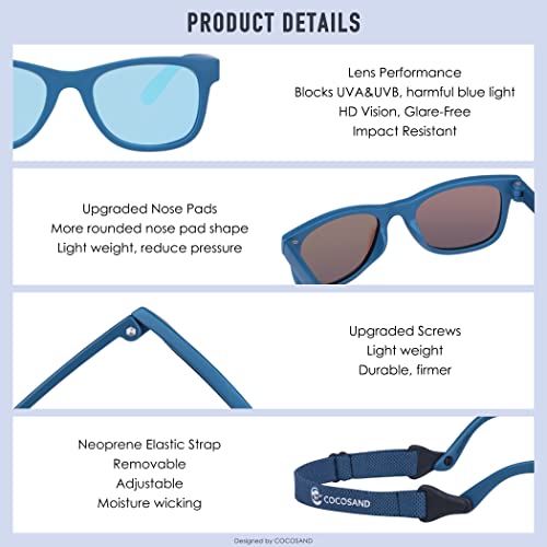 image for COCOSAND Flexible Baby Sunglasses with Strap Polarized UV Protection f