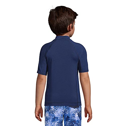 Lands' End B Ss Solid Rash Guard Deep Sea Navy Kids Small #TOP2