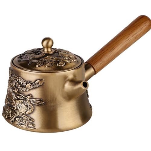 ティーケトル ヴィンテージ 木製ハンドル 小さな ティーポット 熱湯ケトル ティーメーカーケトル 伝統的 茶道 アクセサリー スタイル1