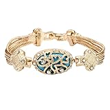 egztika Gold Plated Turkish Jewelry Hollow Style Heart Bracelet for Women Gift