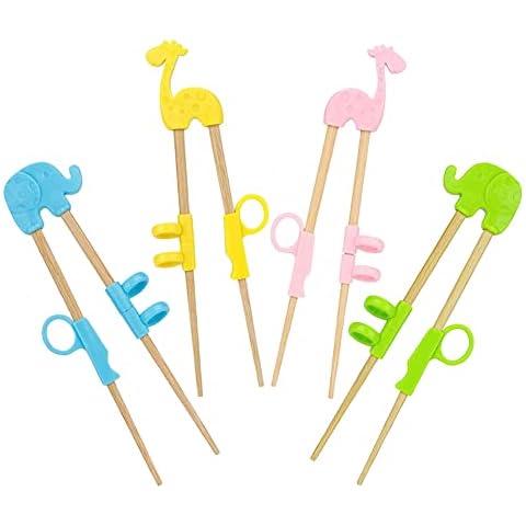 Essstäbchen, 4 Paar Wiederverwendbare Kinder Training Essstäbchen Cover