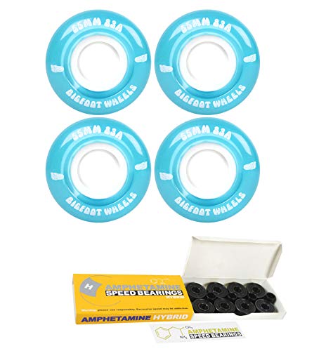 Bigfoot Skateboard Wheels 55mm 83A Soft Cruiser Filmer Blue + Ceramic Bearings