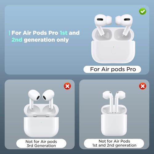 Image of Wireless Charging Case Replacement Compatible with AirPod Pro 1st & 2nd Generation, AirPod Pro 2 Charging Case with Bluetooth Pairing Sync Button,White(No Headphones)