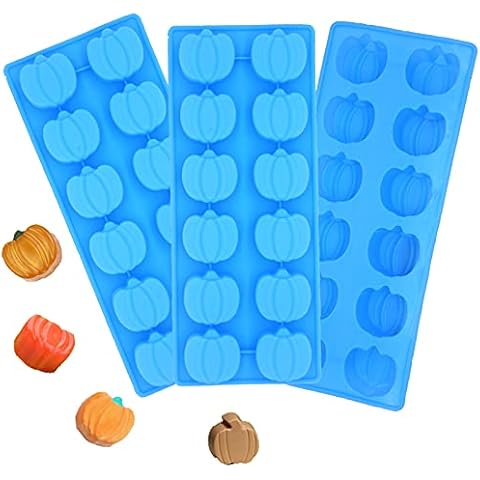 3 Pcs Thanksgiving Molds Mini Silicone Pumpkin Mold Used to Make thanksgiving Cake Decoration, thanksgiving Pumpkin Chocolate, Gummies Candy, Christmas Candy (Blue) Cover