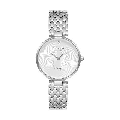 Image of Obaku Ladies IP Diamond Marker Pattern dial mesh Watch, Steel, Analog