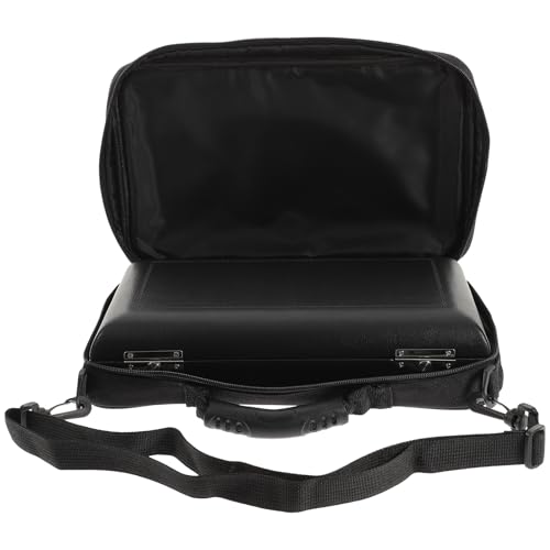 Étui pour hautbois noir en cuir PU avec ensemble 2 pièces et surface lisse