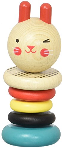 Petit Collage Wood Rattle Toy, Rabbit