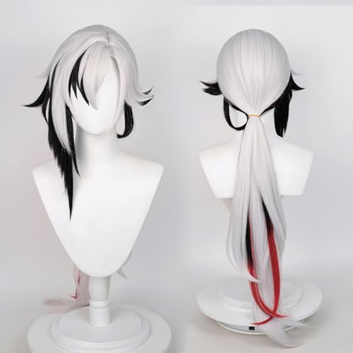 Anime Cosplay Wig, Genshin Impact Wig, with two Wig Caps, for Halloween Party & etc. (Arlecchino)