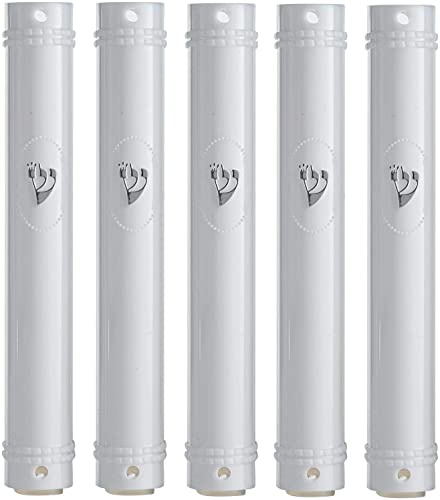 SUPER STAM MEZUZAH CASE Holder (shidell) Plastic Semiround Silver shin Waterproof Rubber Cork lot of 5 (White 12)