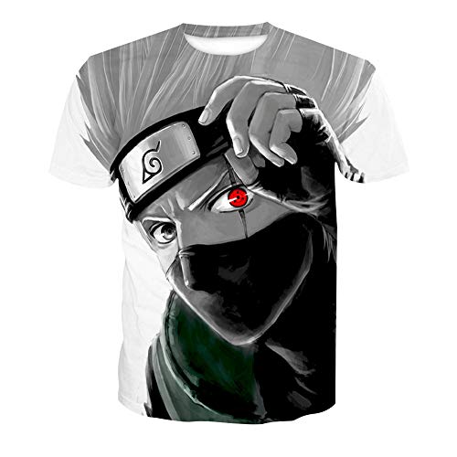 Hojoo Camiseta Unisex Camiseta Estampada 3D T-Shirt Hombres Mujeres Sudadera Kakashi XXXL