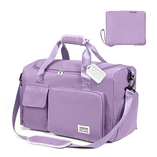 Flintronic Bolsa de Viaje, Bolsa de Viaje Ligera e Impermeable, Bolsa Grande de Fin de Semana, Bolsas de Hombro para Compras Deportivas en el Gimnasio (con 1 Etiqueta de Equipaje)-Púrpura