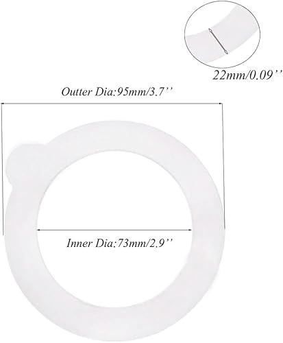 Miniatura 2 de 6 piezas de sellos de goma blanca, tarros de vidrio, juntas herméticas de silicona de repuesto, anillos de sellado para frascos de almacenamiento