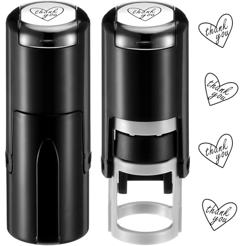 Supervitae 2 Pack Thank You Print Stamps Ink Stamper Mini Self Inking Stamps for Classroom Party Educational Learning Activities Craft Supplies