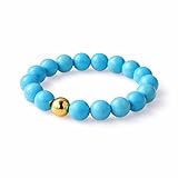 Matériau : Turquoise naturelle de haute qualité. Design : Perles de 4mm, vibrantes et élégantes. Taille : Circonférence élastique d'environ 1,5 cm, adaptable à différentes tailles de doigt
