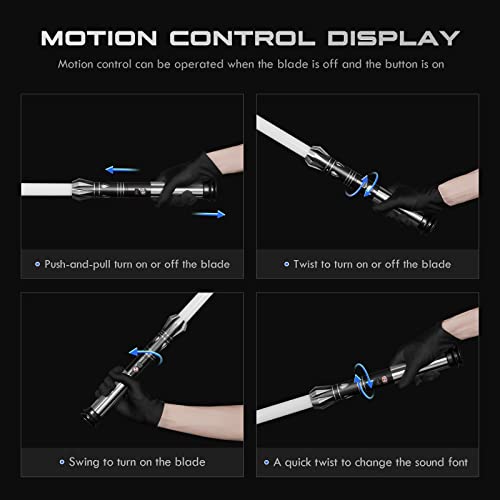 Damiensaber Dueling Light Saber, Motion Control Smooth Swing Light Sabers, 12 Sound Fonts Light Saber With 16 Rgb Infinite Color Changing, Rechargeable Metal Hilt Real Heavy Dueling For Adults Gift #TOP3