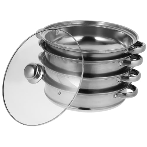 HEALEEP 1Pieza Olla Vaporera Inoxidable de Multifuncional y Super Gruesa para Cocción al Vapor y Diseño Práctico y Duradero